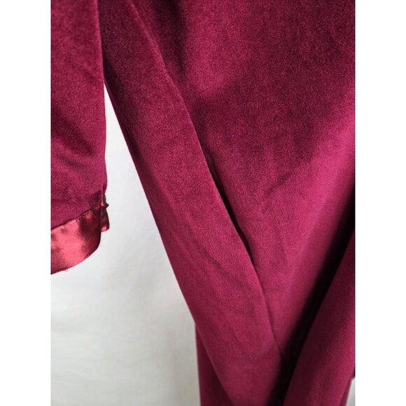 Barbizon at Home Women's Vintage Nightgown Medium Burgundy Velvet Robe Pajama - Picture 15 of 16